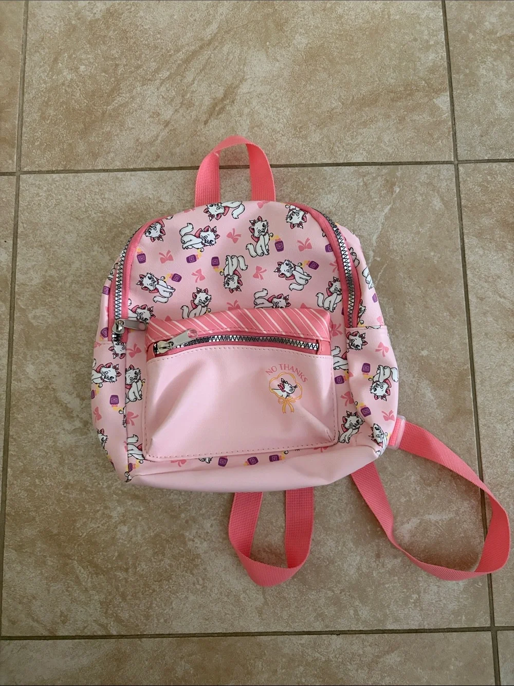 Pink Unicorn Print Kids Backpack with Front Pocket